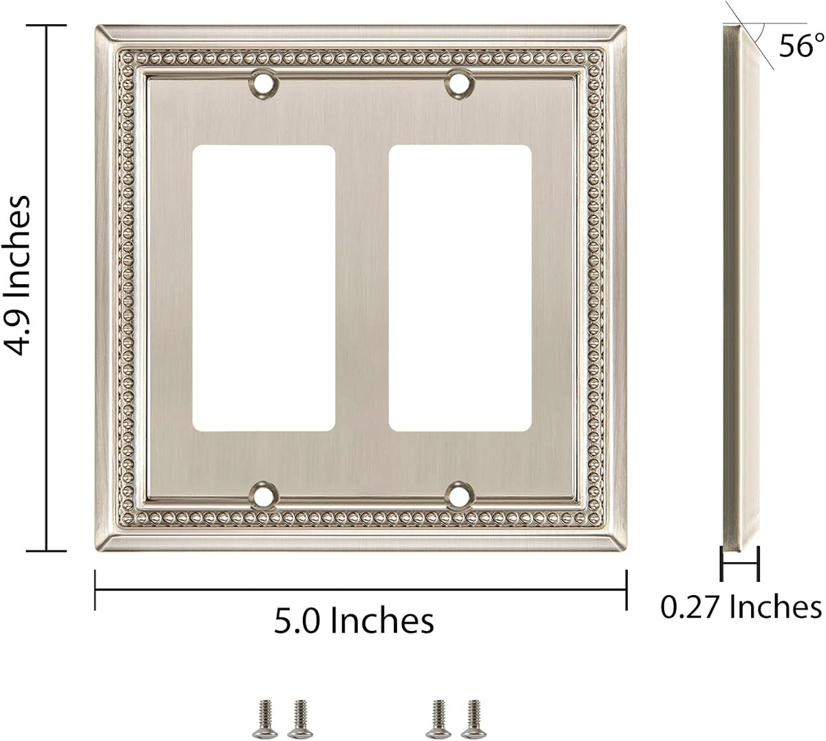 Harmon Satin Nickel Double Decora Decorative Switchplate Cover