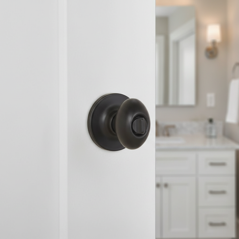 Somerset Privacy Door Knob, Matte Black