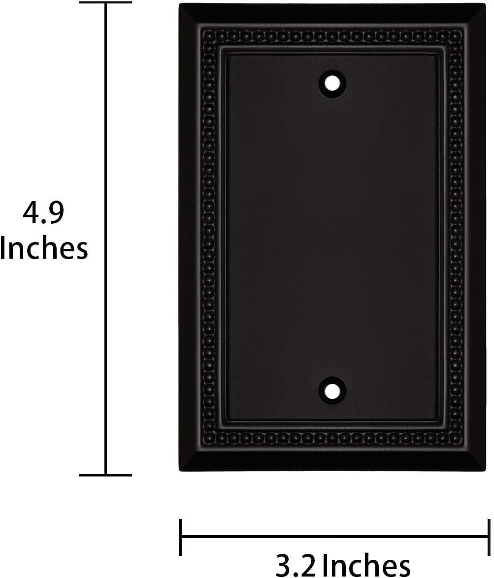 Harmon Matte Black Single Blank Decorative Switchplate Cover