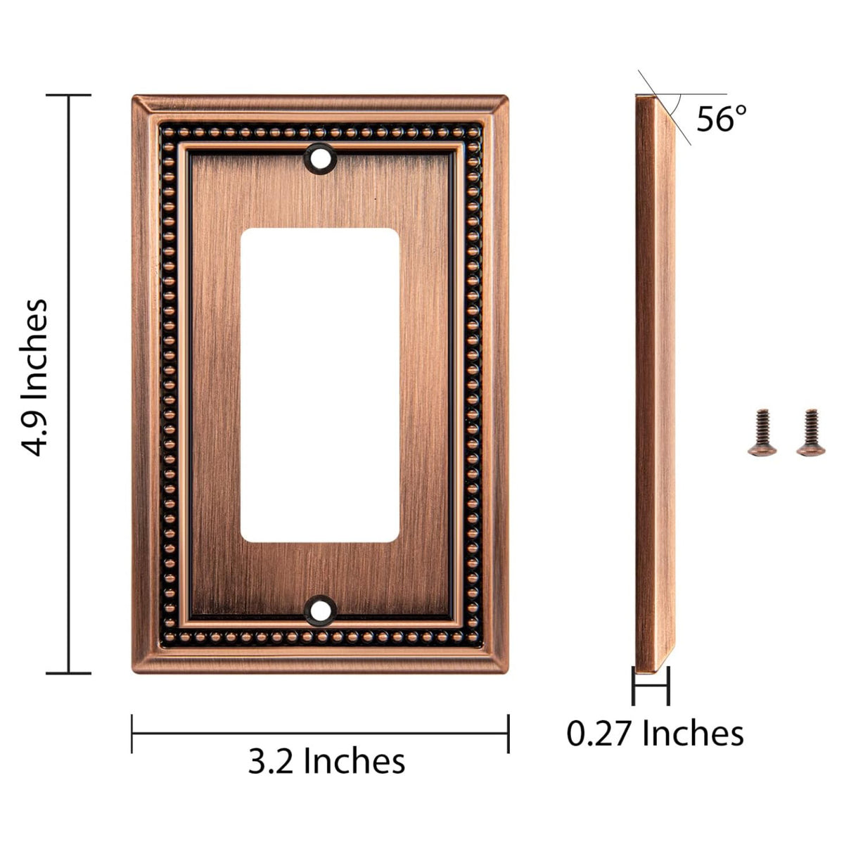 Harmon Antique Copper Single Decora Decorative Switchplate Cover