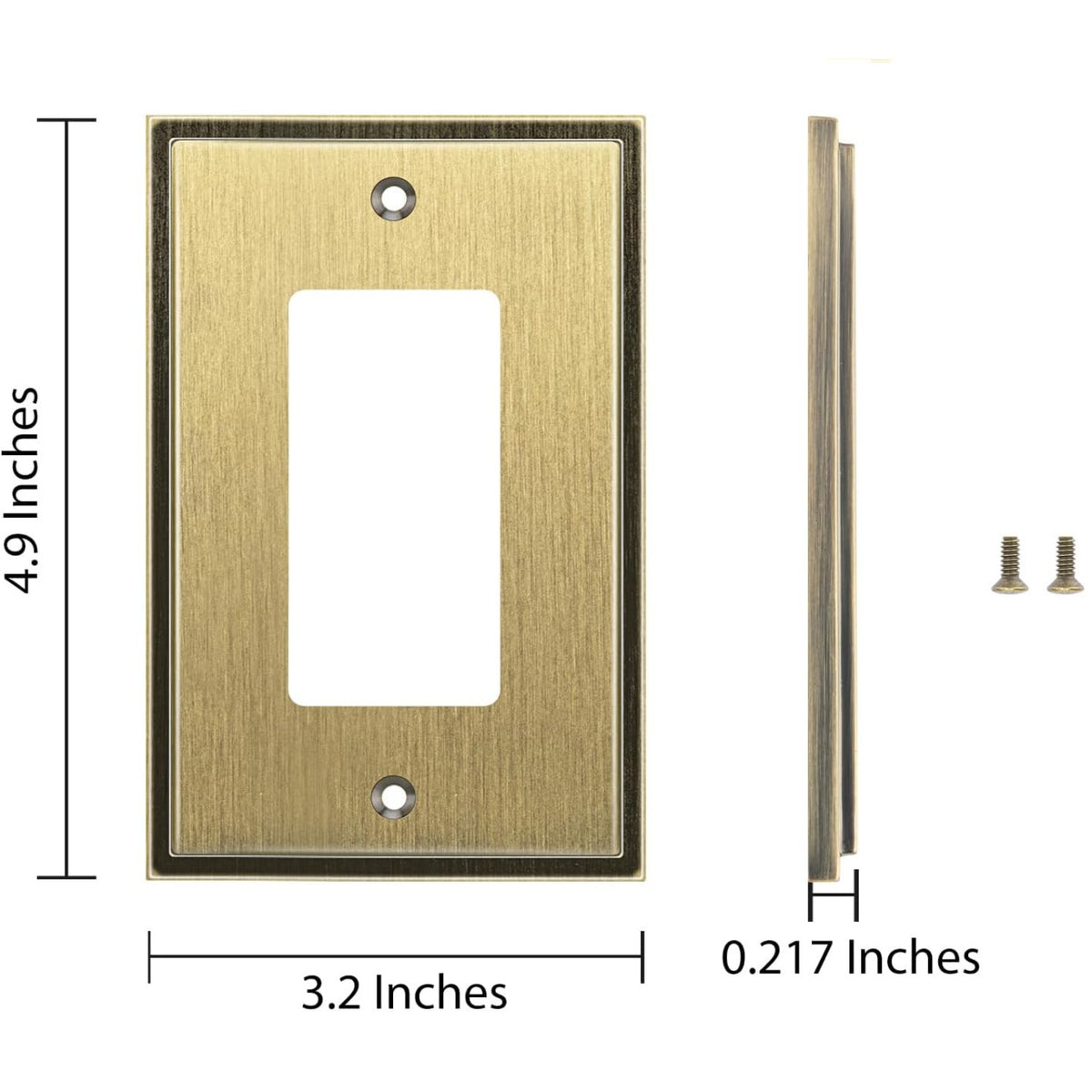 Harmon Antique Brass Single Decora Soft Modern Switchplate Cover