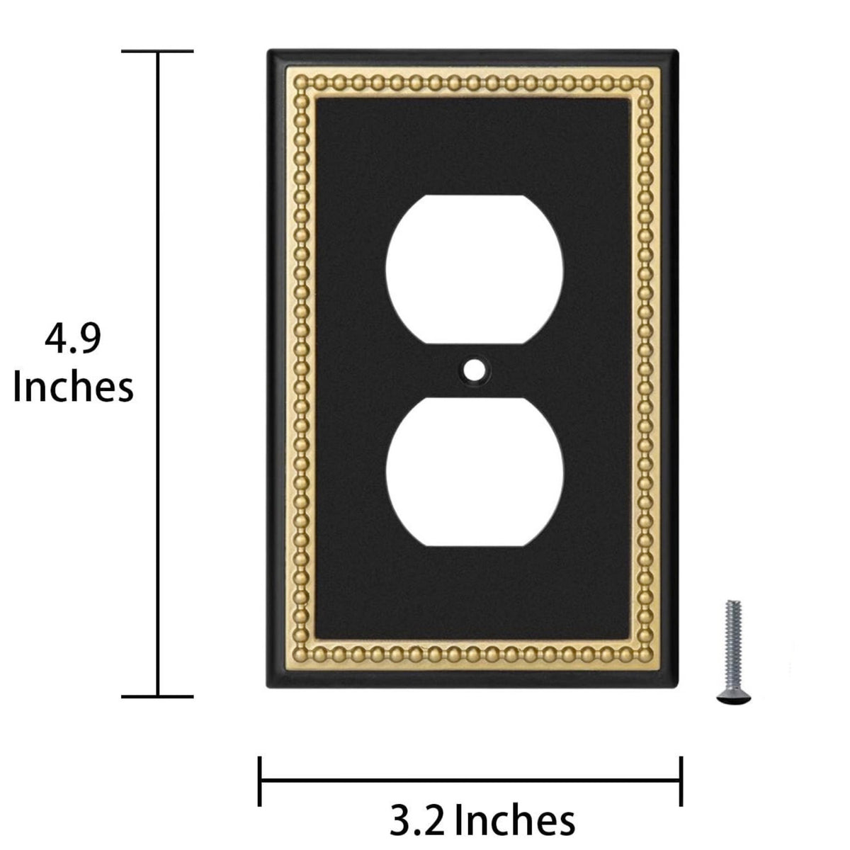 Harmon Black and Brushed Gold Single Duplex Decorative Outlet Cover