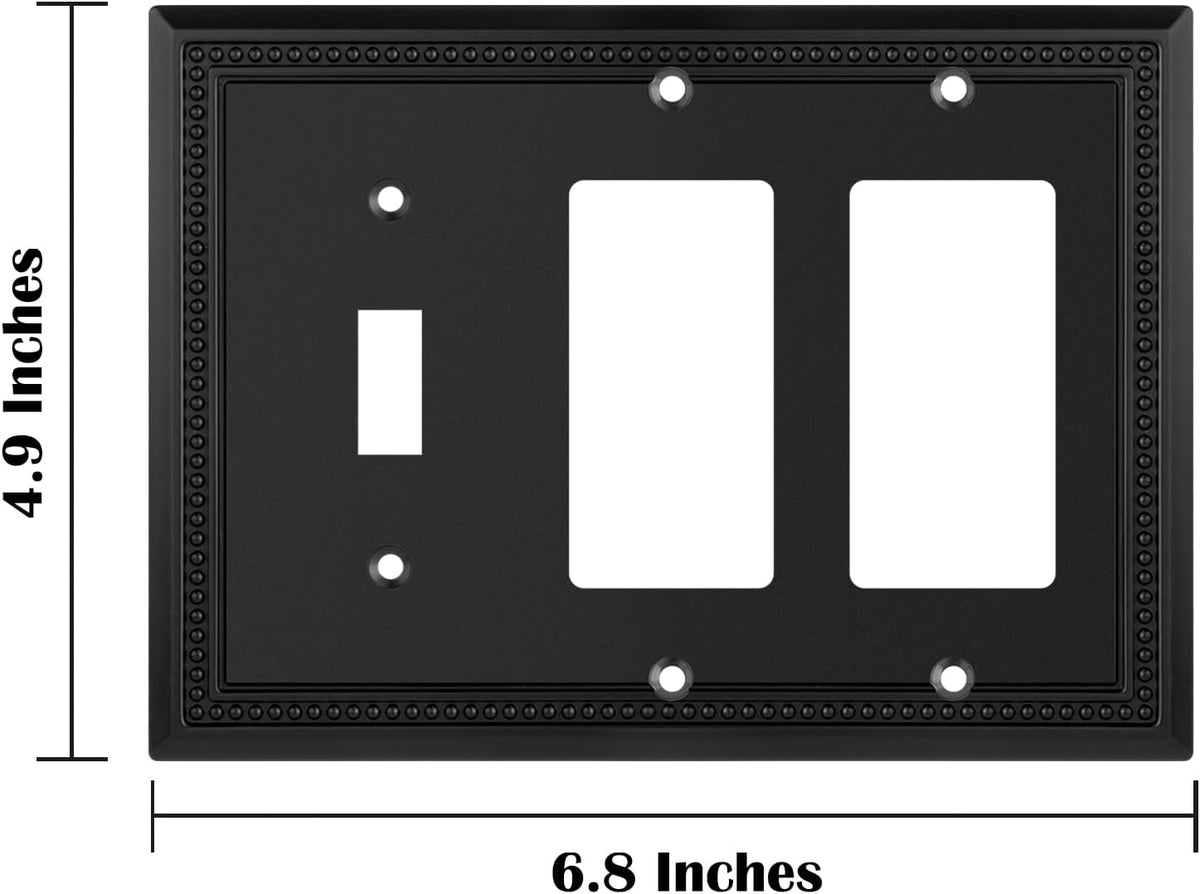 Harmon Matte Black Single Toggle / Double Decora Decorative Switchplate Cover