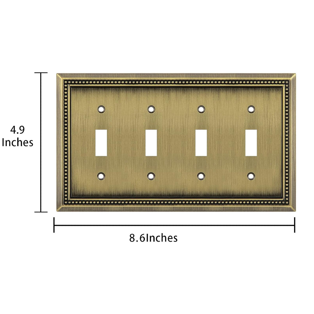 Harmon Antique Brass Quad Toggle Decorative Switchplate Cover