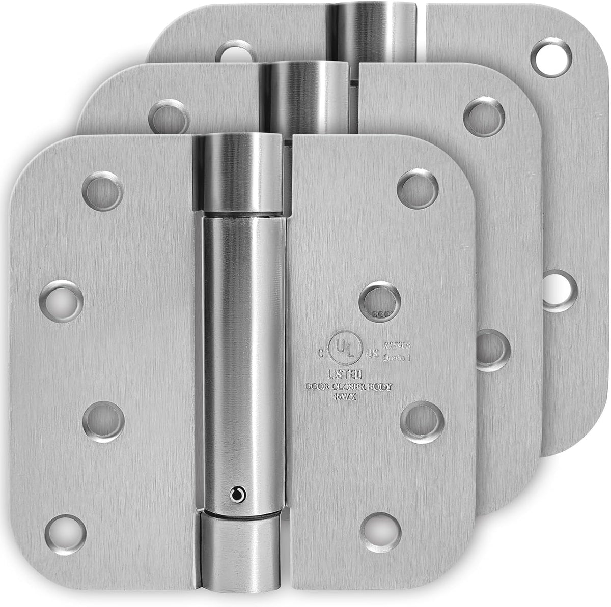 Spring Door Hinge, 4&quot; x 4&quot;, Satin Nickel (3 PACK)