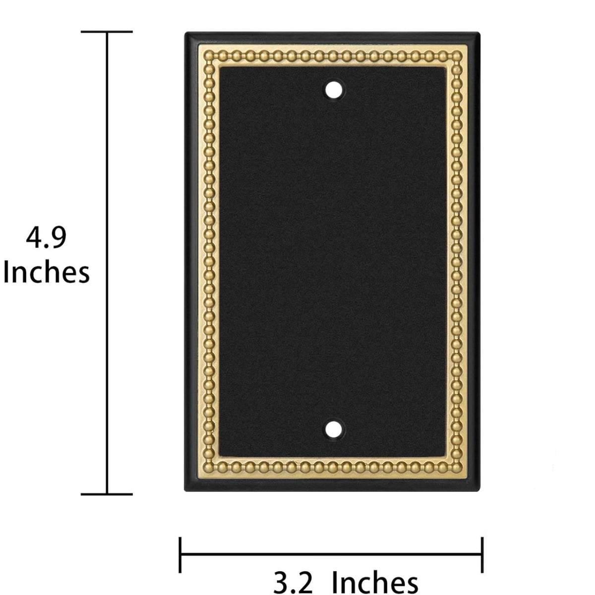 Harmon Black and Brushed Gold Single Blank Decorative Switchplate Cover
