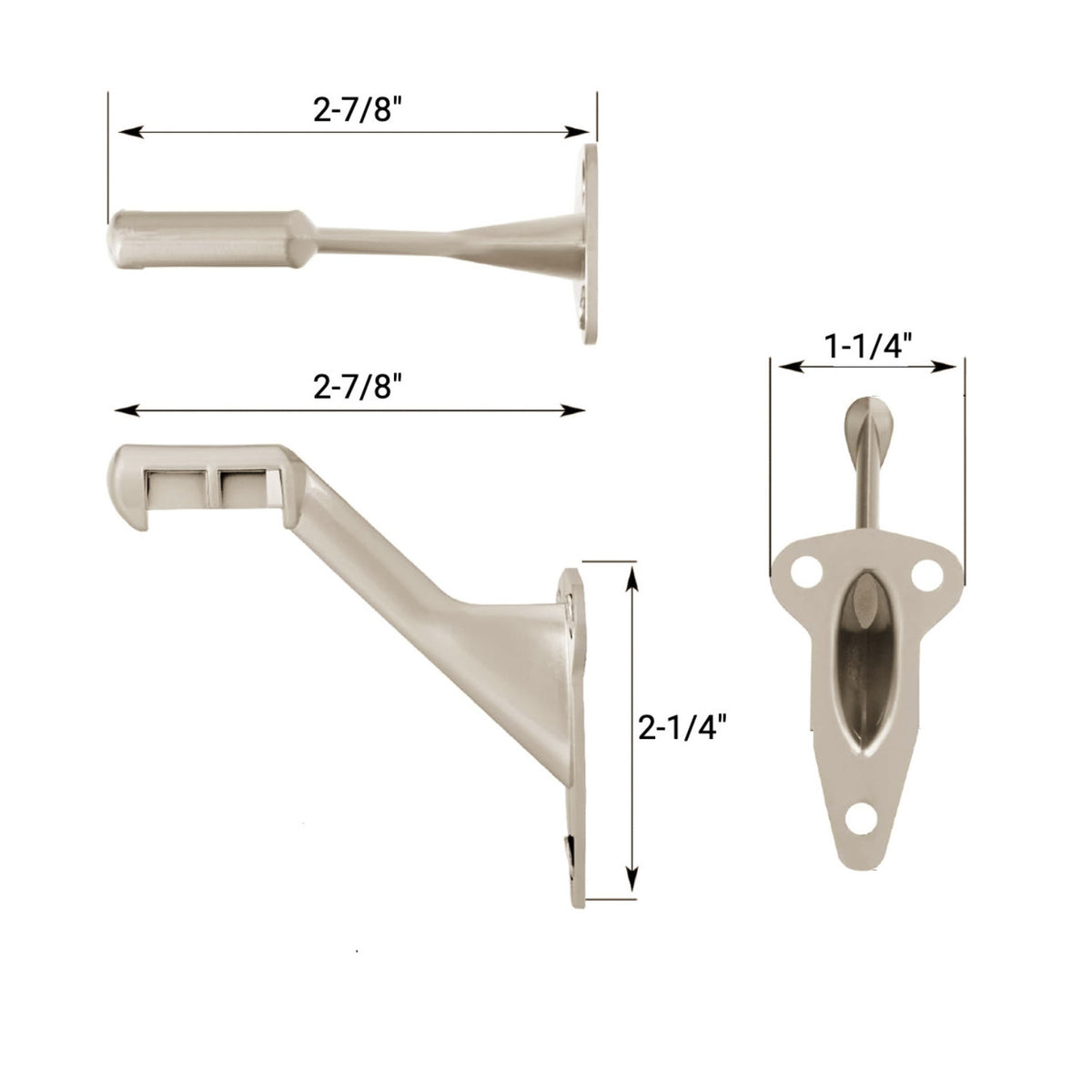 Handrail Bracket, Satin Nickel