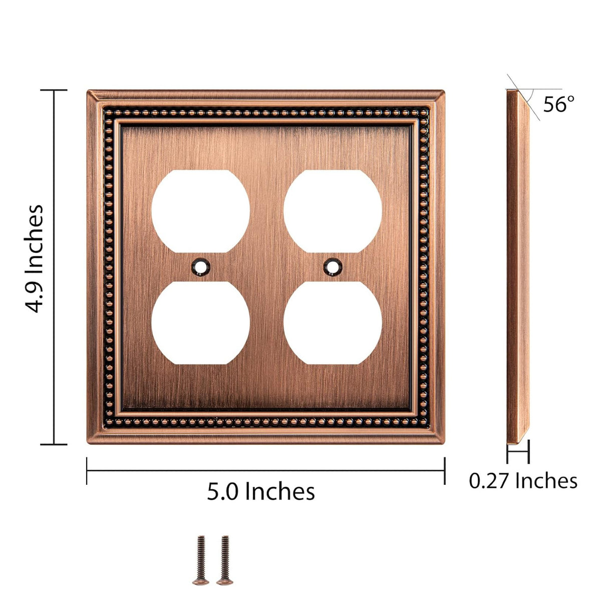 Harmon Antique Copper Double Duplex Decorative Outlet Cover