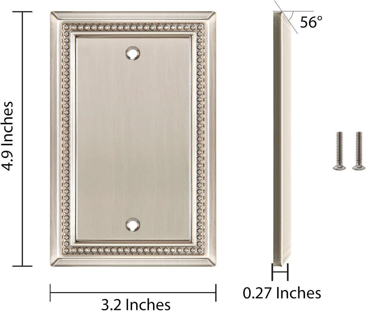 Harmon Satin Nickel Single Blank Decorative Switchplate Cover
