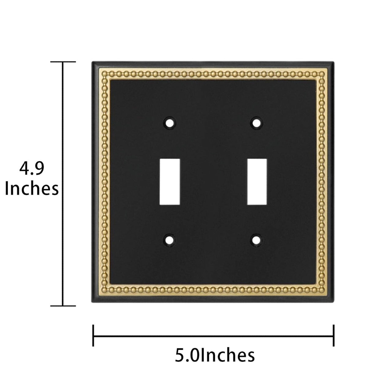 Harmon Black and Brushed Gold Double Toggle Decorative Switchplate Cover