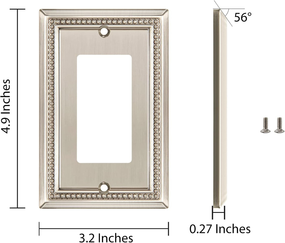 Harmon Satin Nickel Single Decora Decorative Switchplate Cover