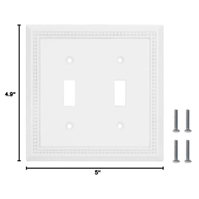 Harmon White Double Toggle Decorative Switchplate Cover