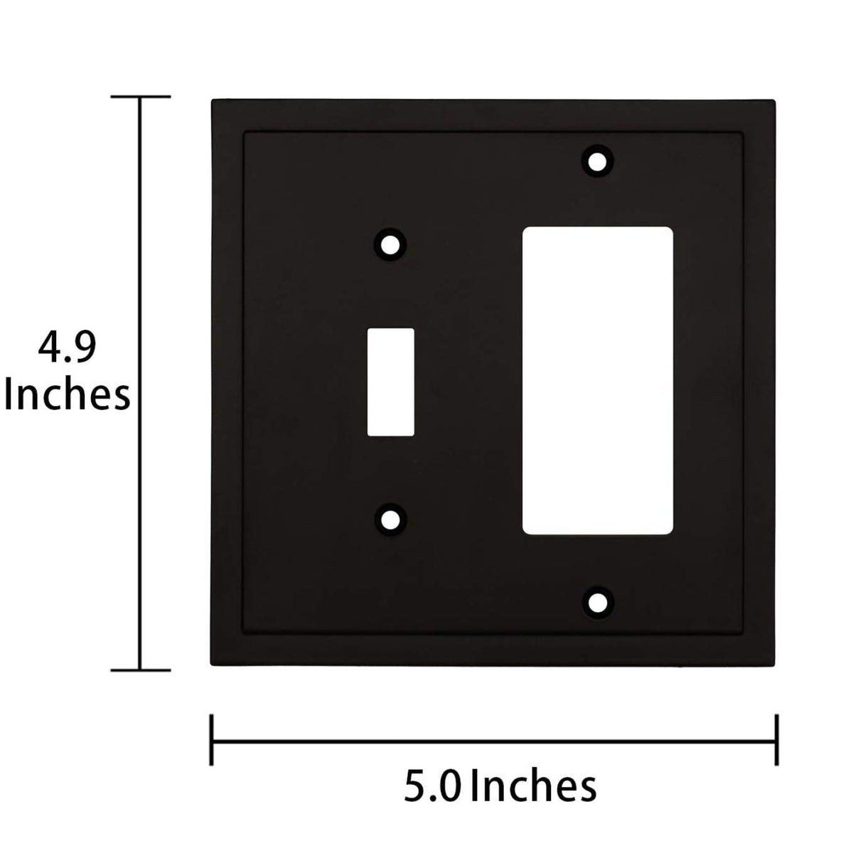 Harmon Matte Black Single Toggle / Single Decora Modern Edge Switchplate Cover