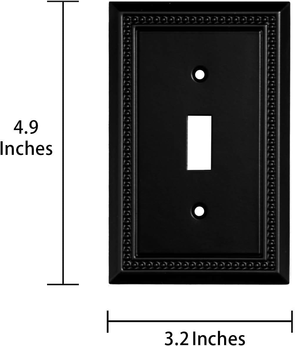 Harmon Matte Black Single Toggle Decorative Switchplate Cover