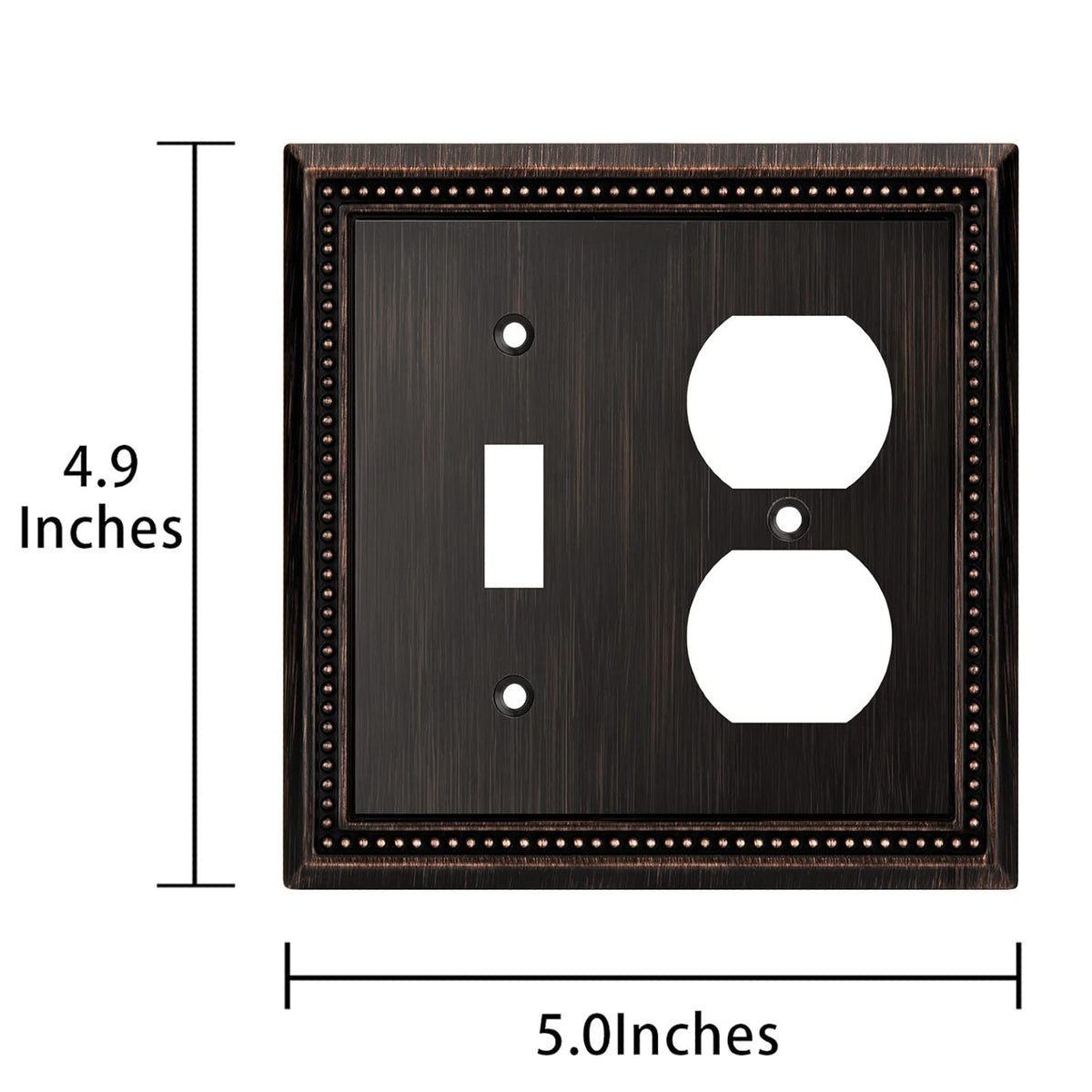 Harmon Aged Bronze Single Toggle / Single Duplex Decorative Switchplate Cover