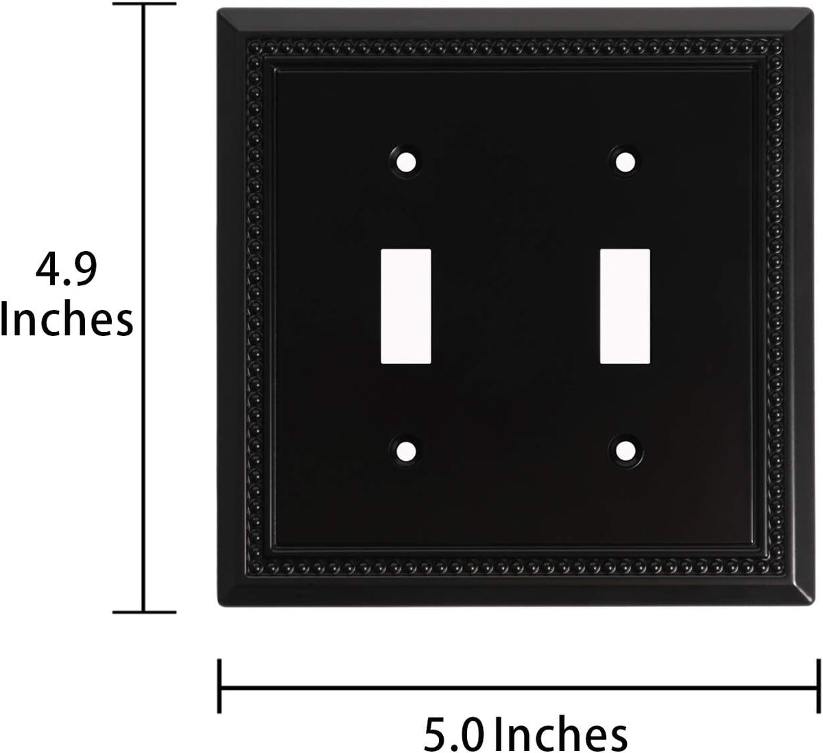 Harmon Matte Black Double Toggle Decorative Switchplate Cover