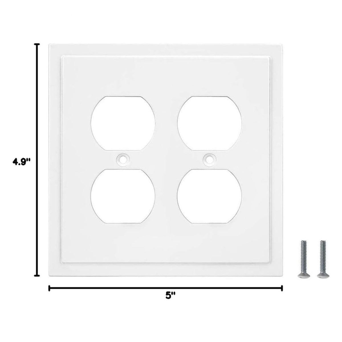 Harmon White Double Duplex Modern Edge Outlet Cover