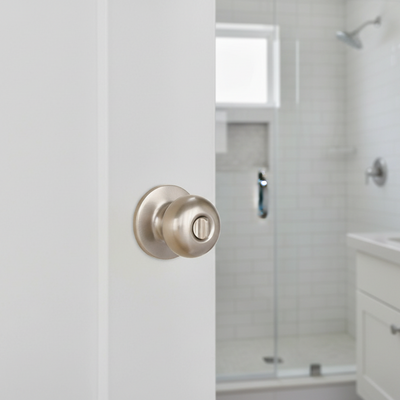 Bedford Privacy Door Knob, Satin Nickel