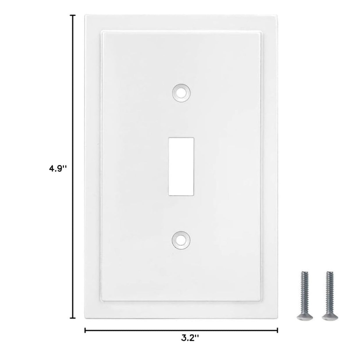 Harmon White Single Toggle Modern Edge Switchplate Cover