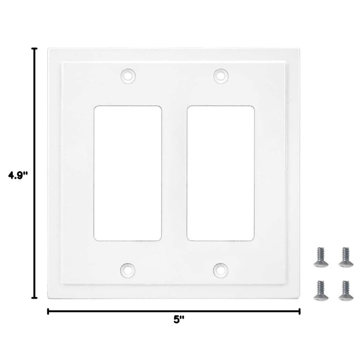 Harmon White Double Decora Modern Edge Switchplate Cover