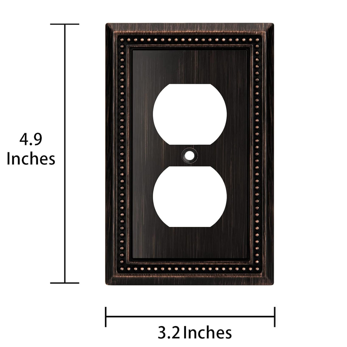 Harmon Aged Bronze Single Duplex Decorative Outlet Cover