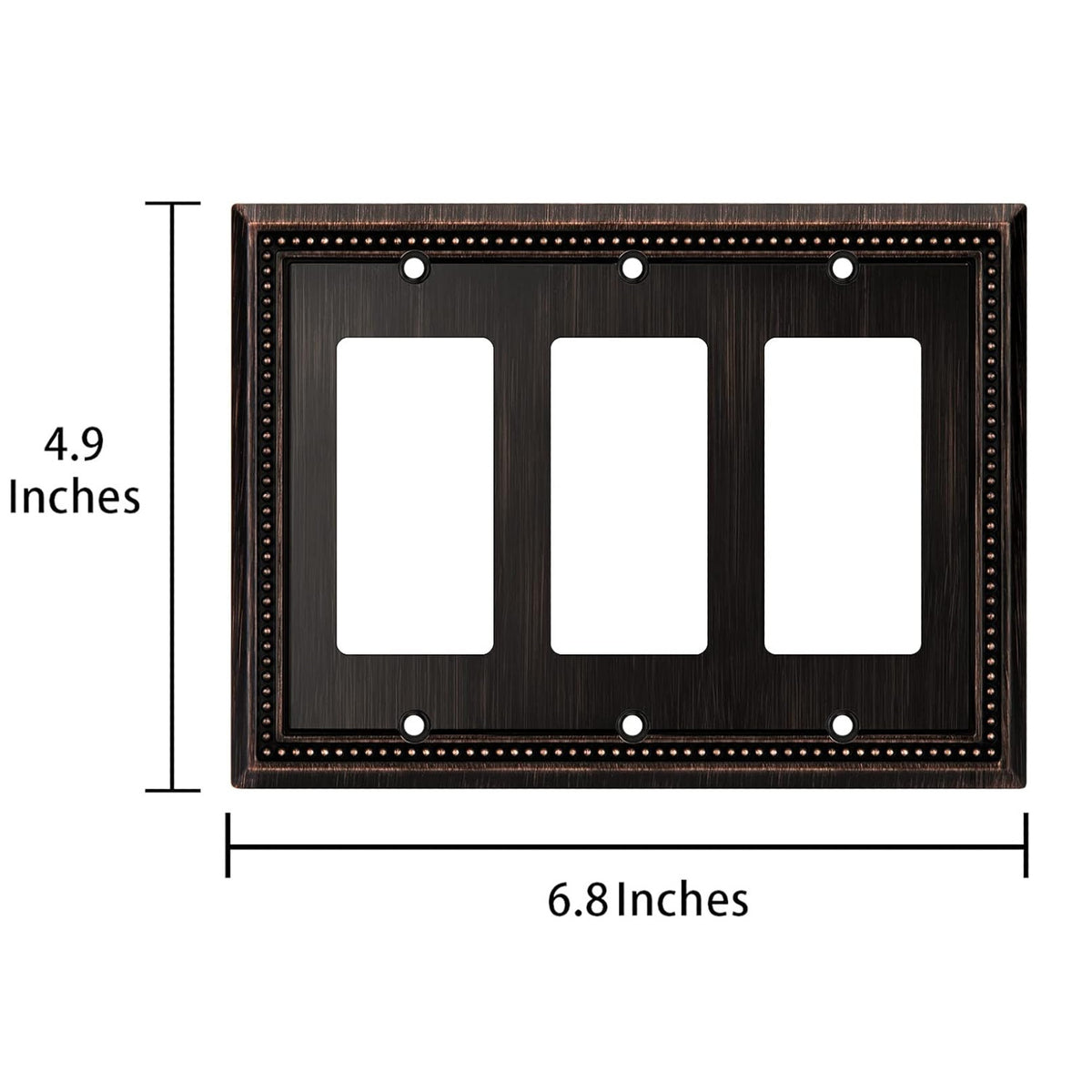 Harmon Aged Bronze Triple Decora Decorative Switchplate Cover