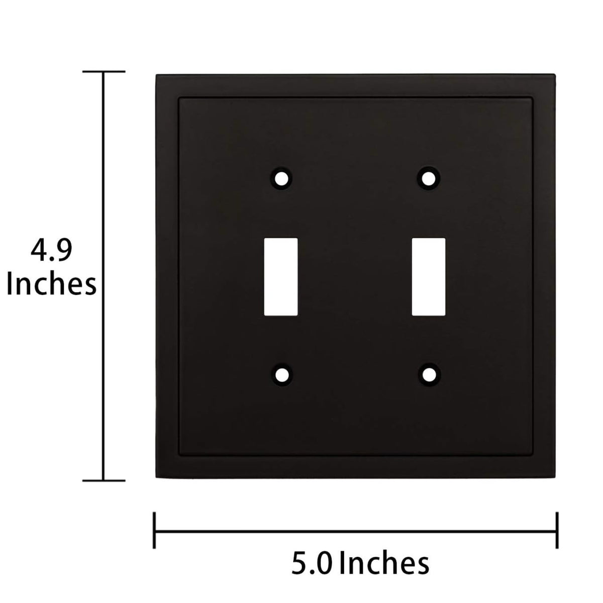 Harmon Matte Black Double Toggle Modern Edge Switchplate Cover