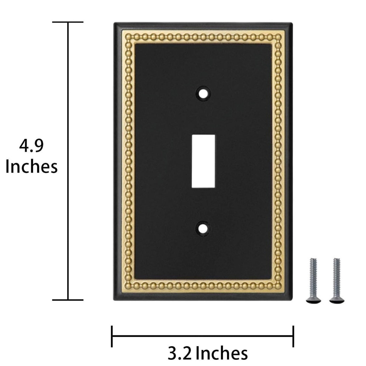 Harmon Black and Brushed Gold Single Toggle Decorative Switchplate Cover