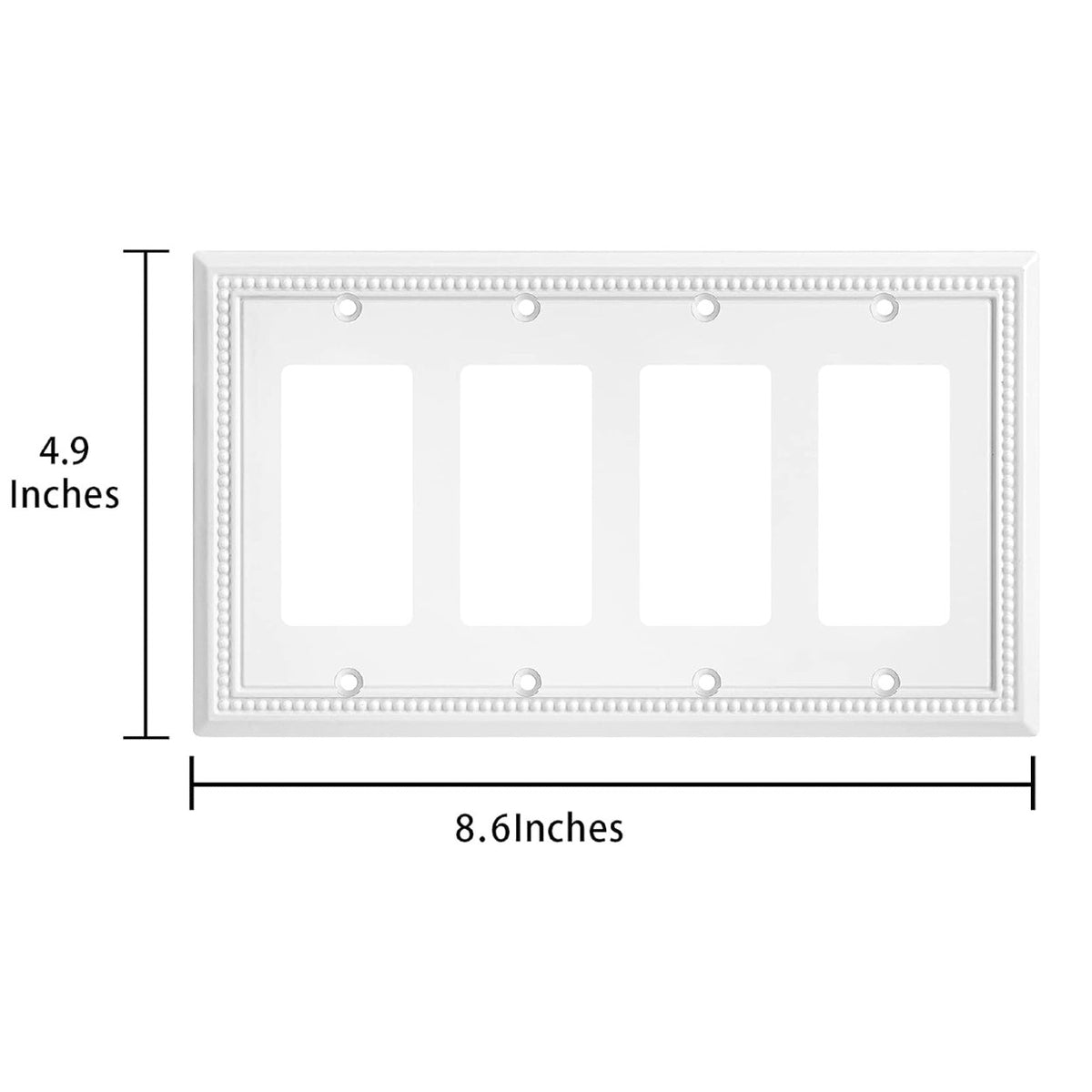 Harmon White Quad Decora Decorative Switchplate Cover