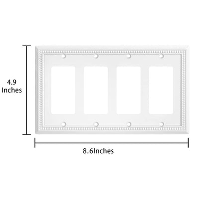 Harmon White Quad Decora Decorative Switchplate Cover