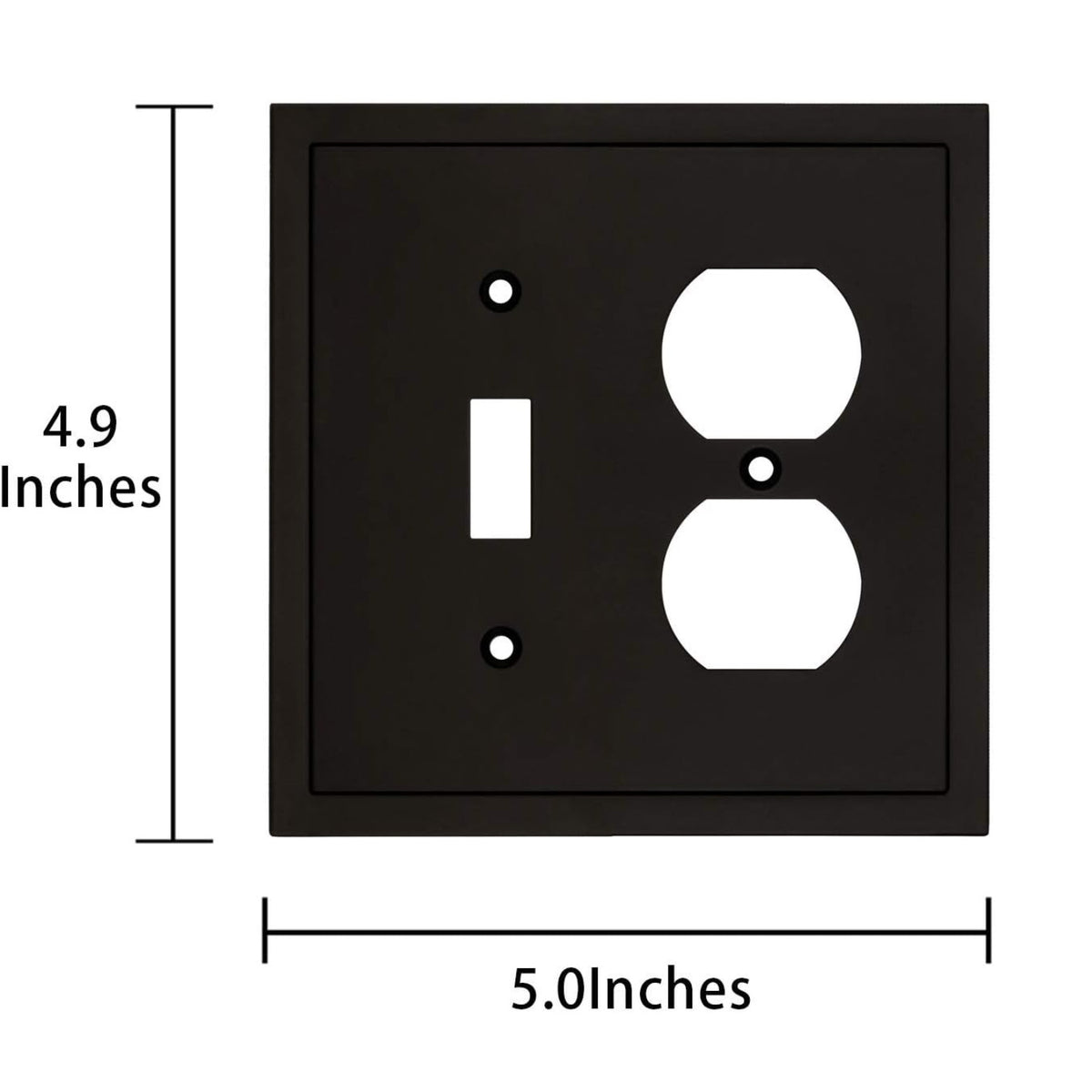 Harmon Matte Black Single Toggle / Single Duplex Modern Edge Switchplate Cover