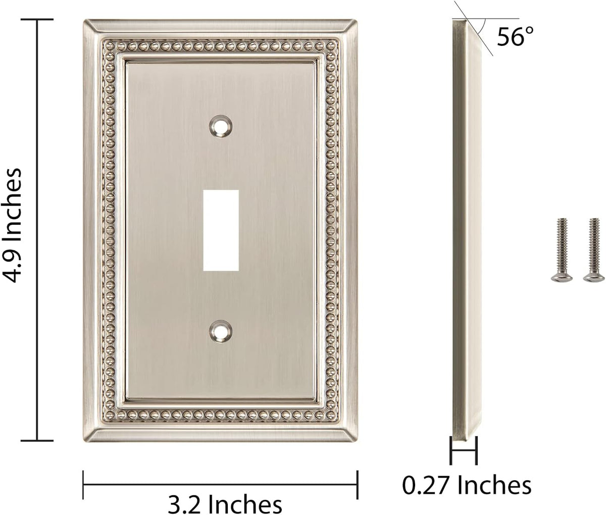 Harmon Satin Nickel Single Toggle Decorative Switchplate Cover