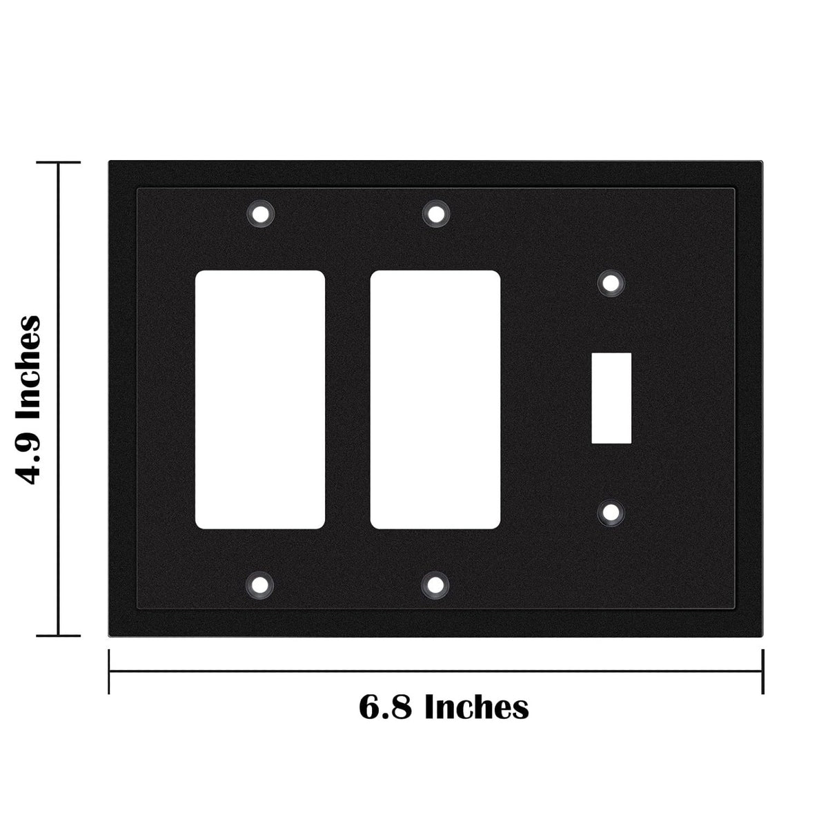 Harmon Matte Black Single Toggle / Double Decora Modern Edge Switchplate Cover