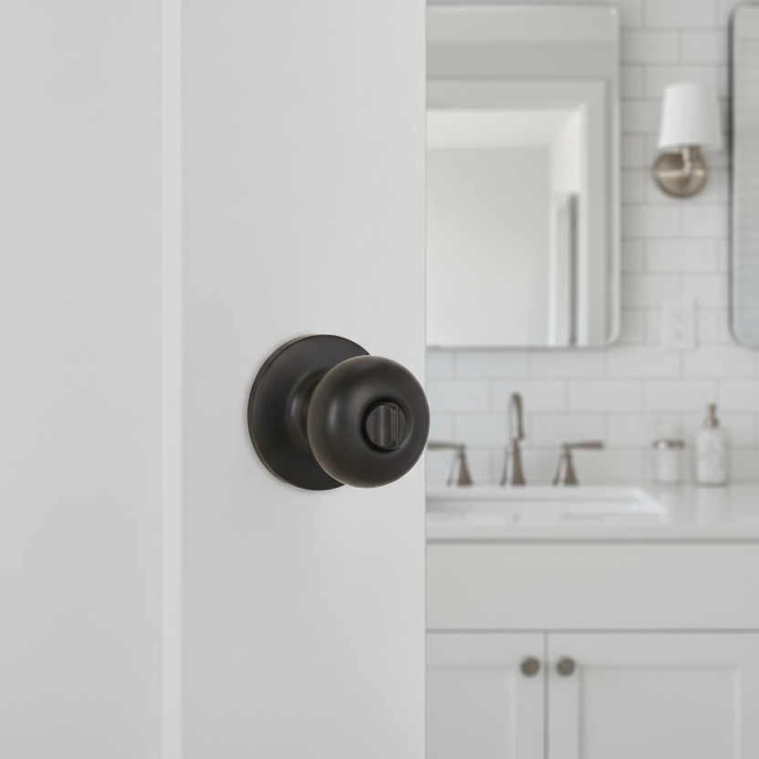Bedford Privacy Door Knob, Matte Black