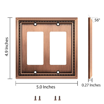 Harmon Antique Copper Double Decora Decorative Switchplate Cover