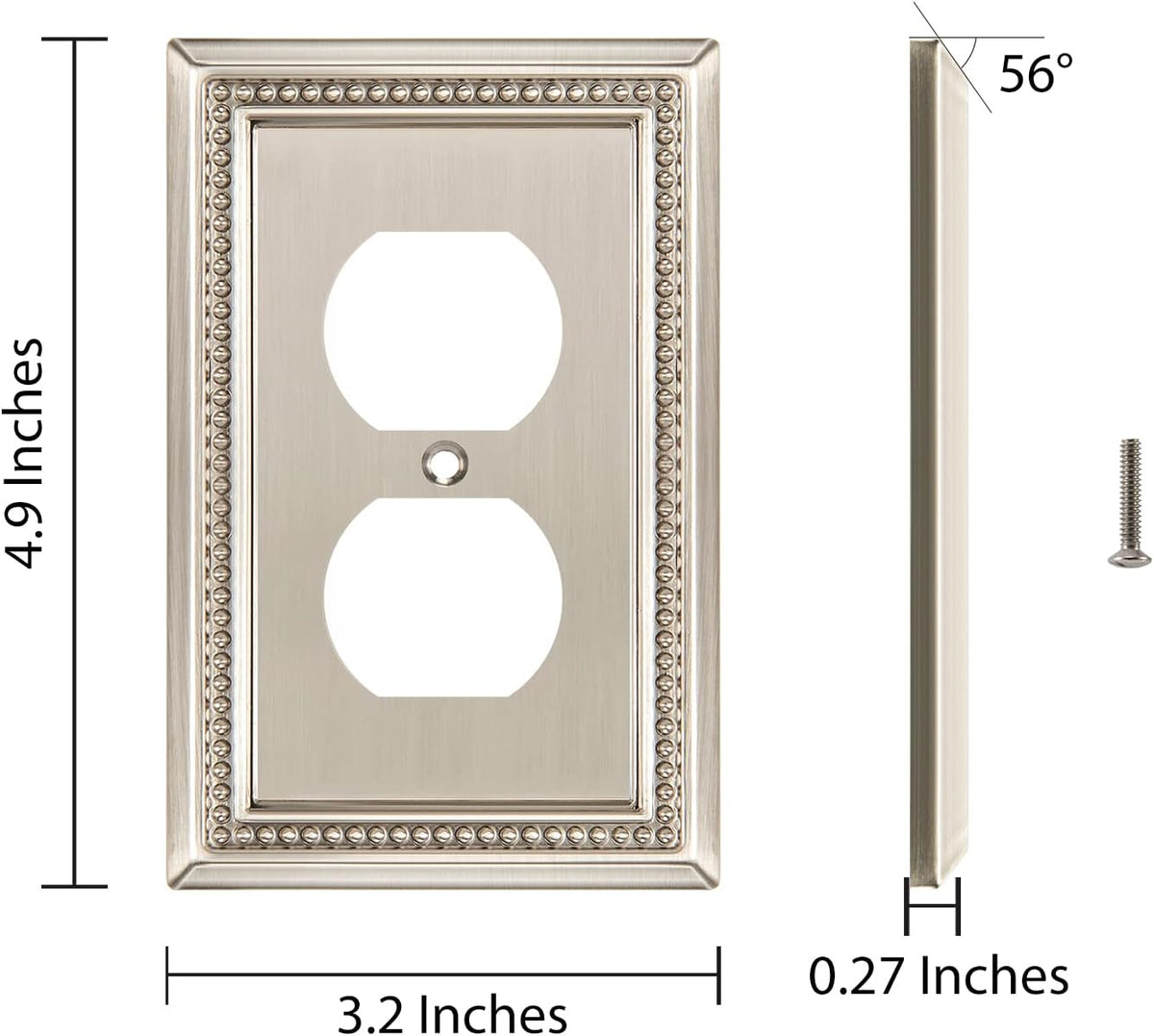 Harmon Satin Nickel Single Duplex Decorative Outlet Cover