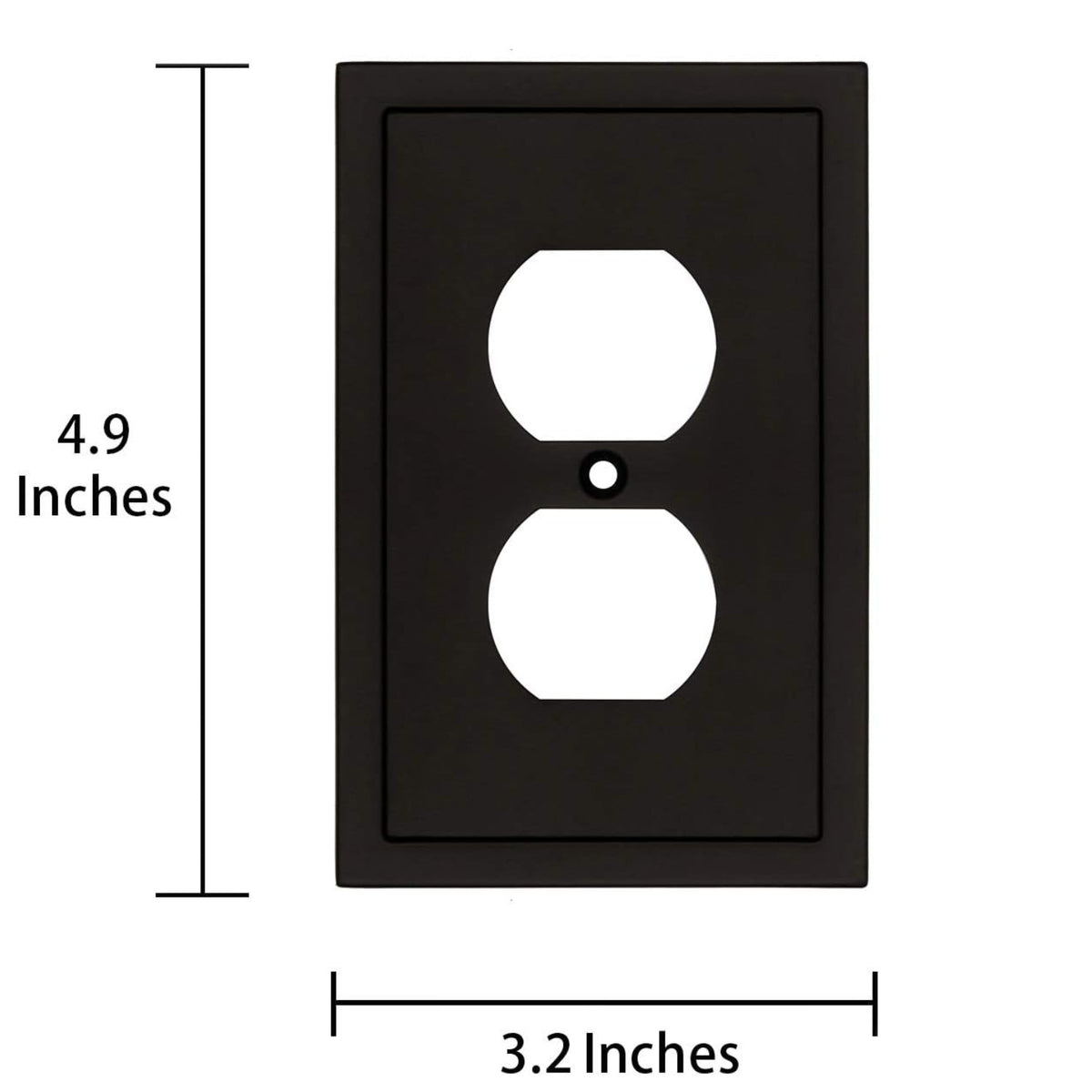 Harmon Matte Black Single Duplex Modern Edge Outlet Cover