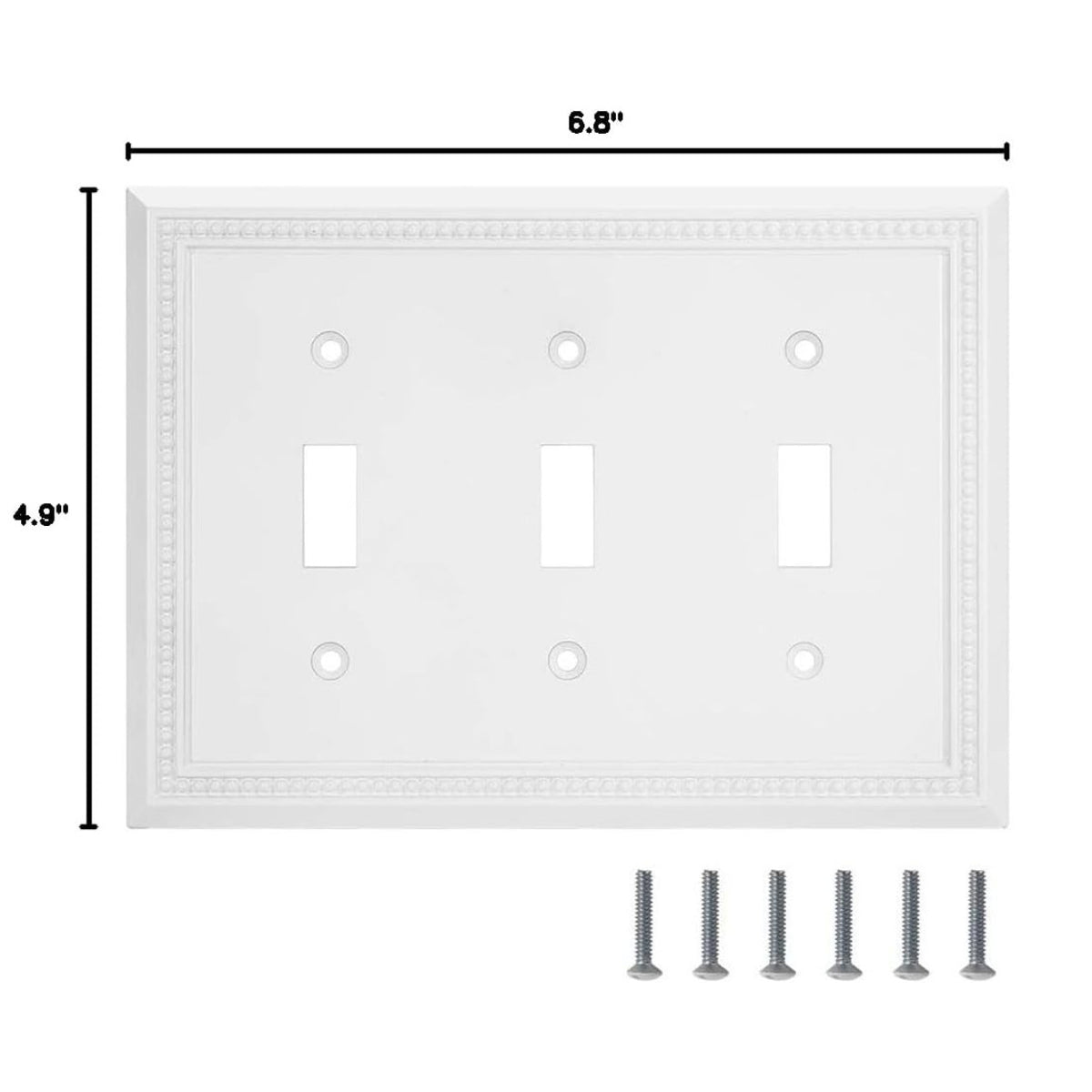 Harmon White Triple Toggle Decorative Switchplate Cover