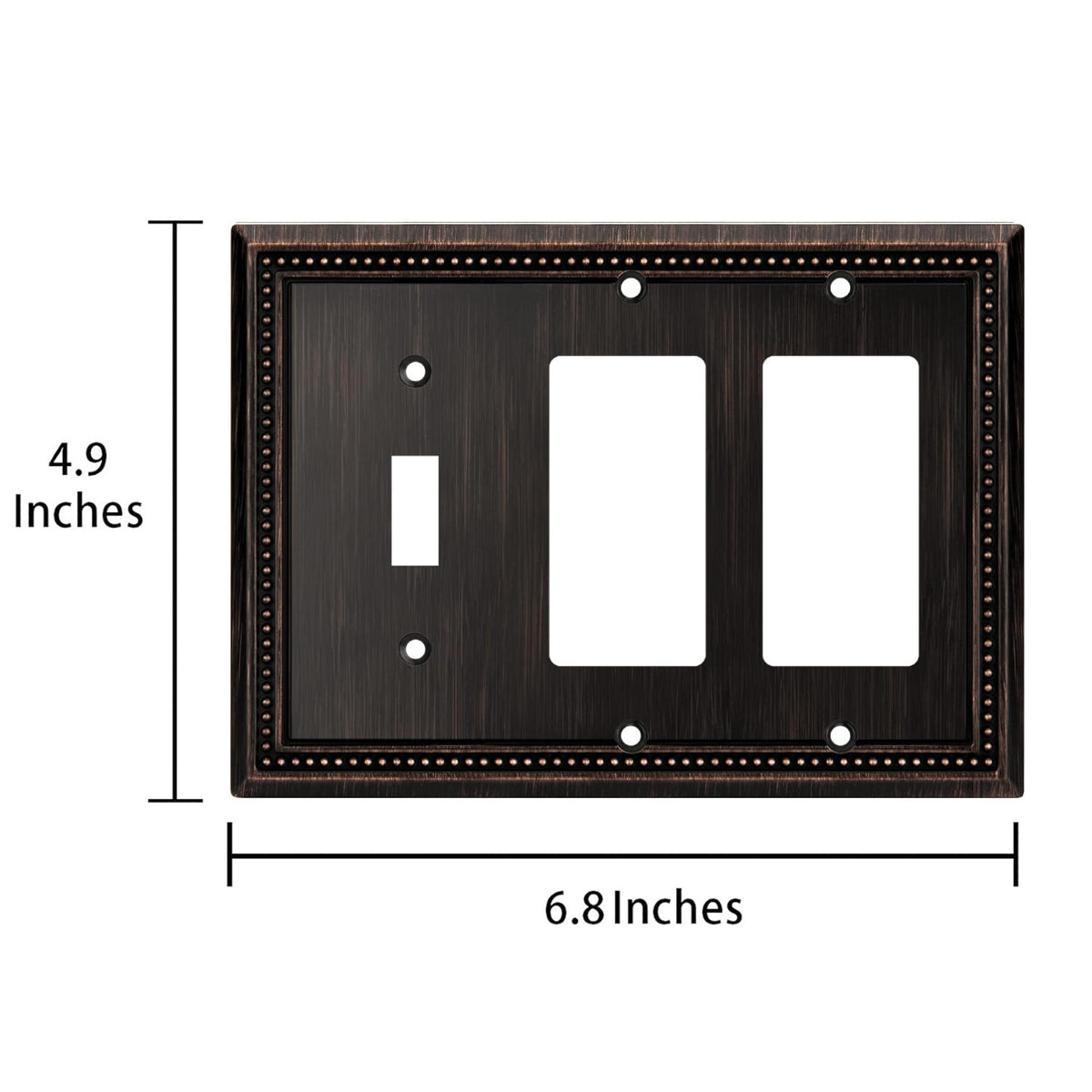 Harmon Aged Bronze Single Toggle / Double Decora Decorative Switchplate Cover