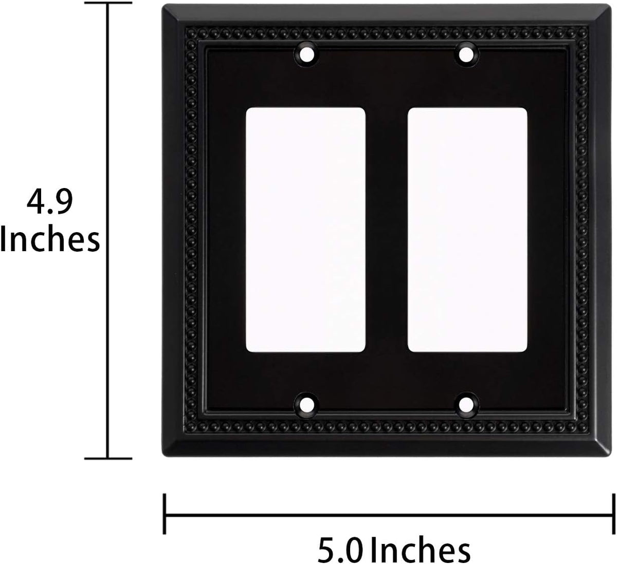 Harmon Matte Black Double Decora Decorative Switchplate Cover