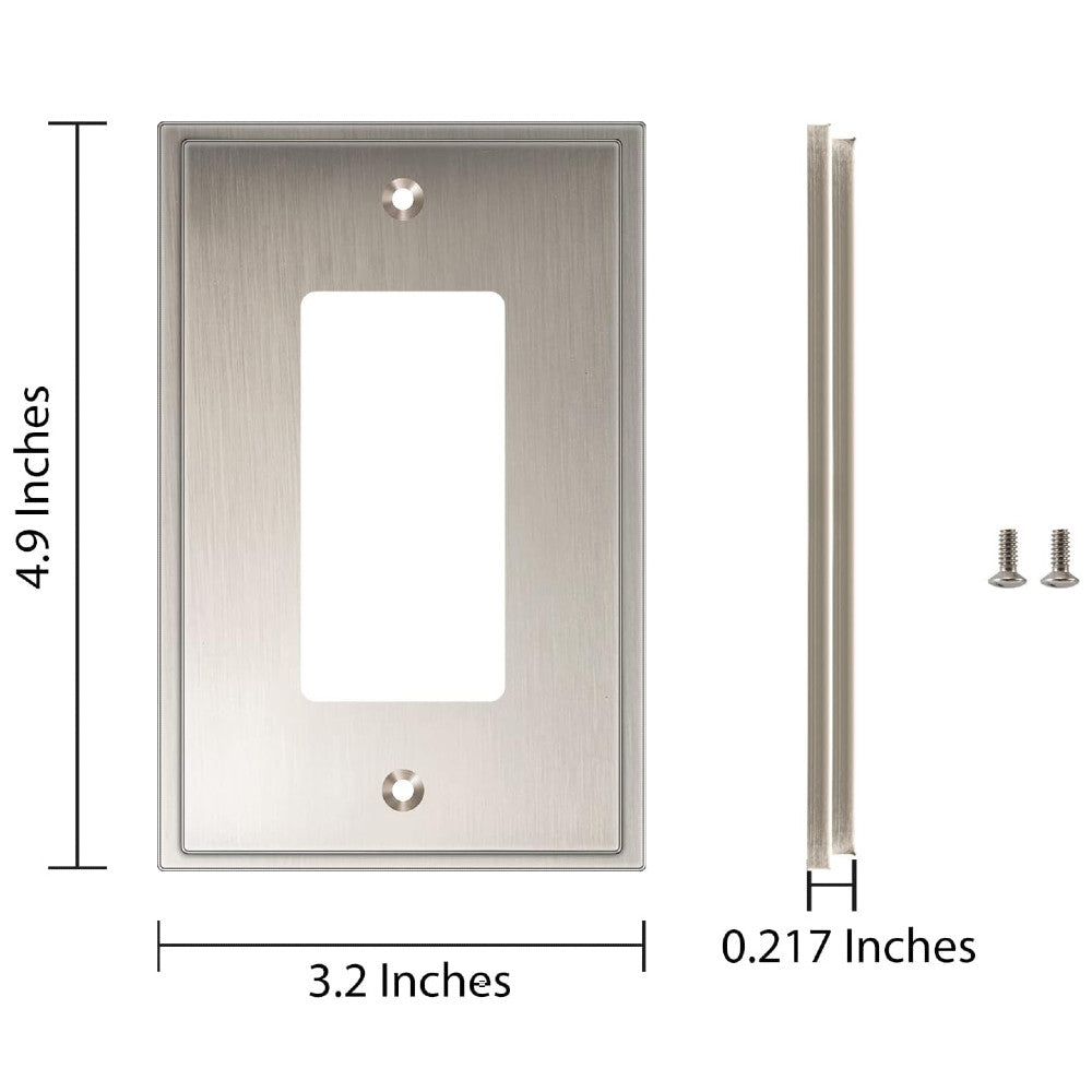 Harmon Satin Nickel Single Decora Soft Modern Switchplate Cover