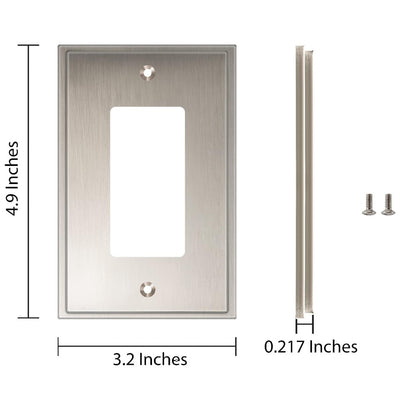Harmon Satin Nickel Single Decora Soft Modern Switchplate Cover