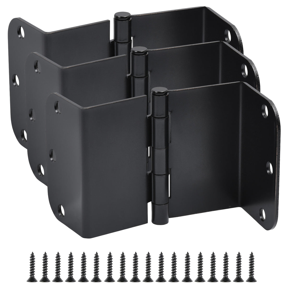 Offset Swing Clear Door Hinge, Matte Black 3-1/2&quot; with 5/8&quot; Radius Corners