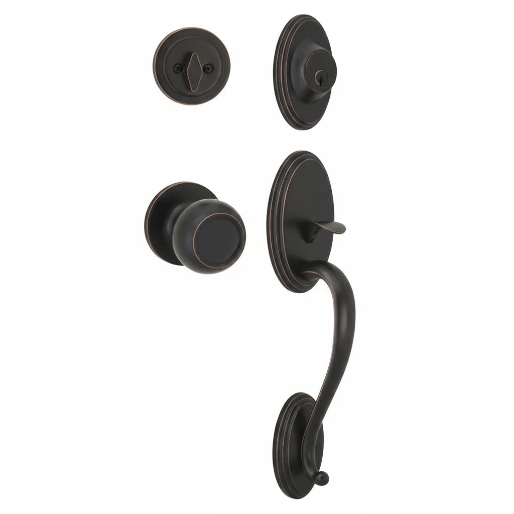 Cosmas 300 Series Oil Rubbed Bronze Handleset with 20 Series Interior