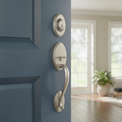 Cosmas 300 Series Satin Nickel Handleset with 20 Series Interior