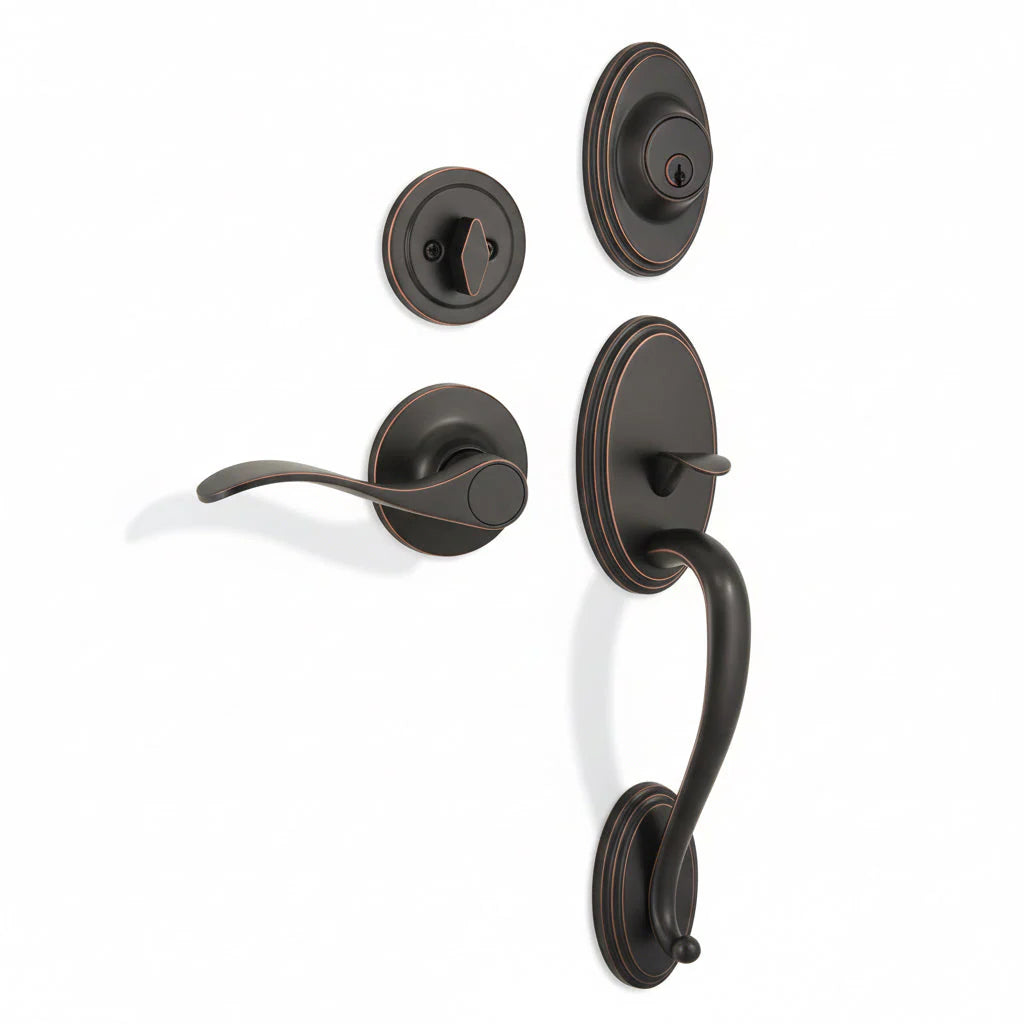 Cosmas 300 Series Oil Rubbed Bronze Handleset with 80 Series Interior