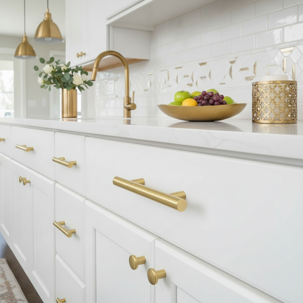 Cosmas 305-030BB Brushed Brass Euro Style Bar Pull