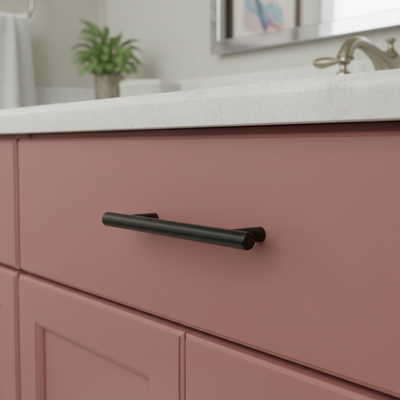 Cosmas 305-030FB Flat Black Euro Style Bar Pull