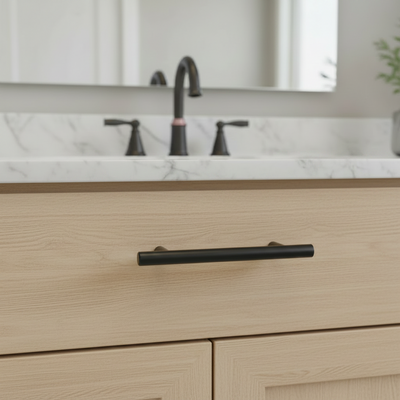 Cosmas 305-2.5FB Flat Black Euro Style Bar Pull