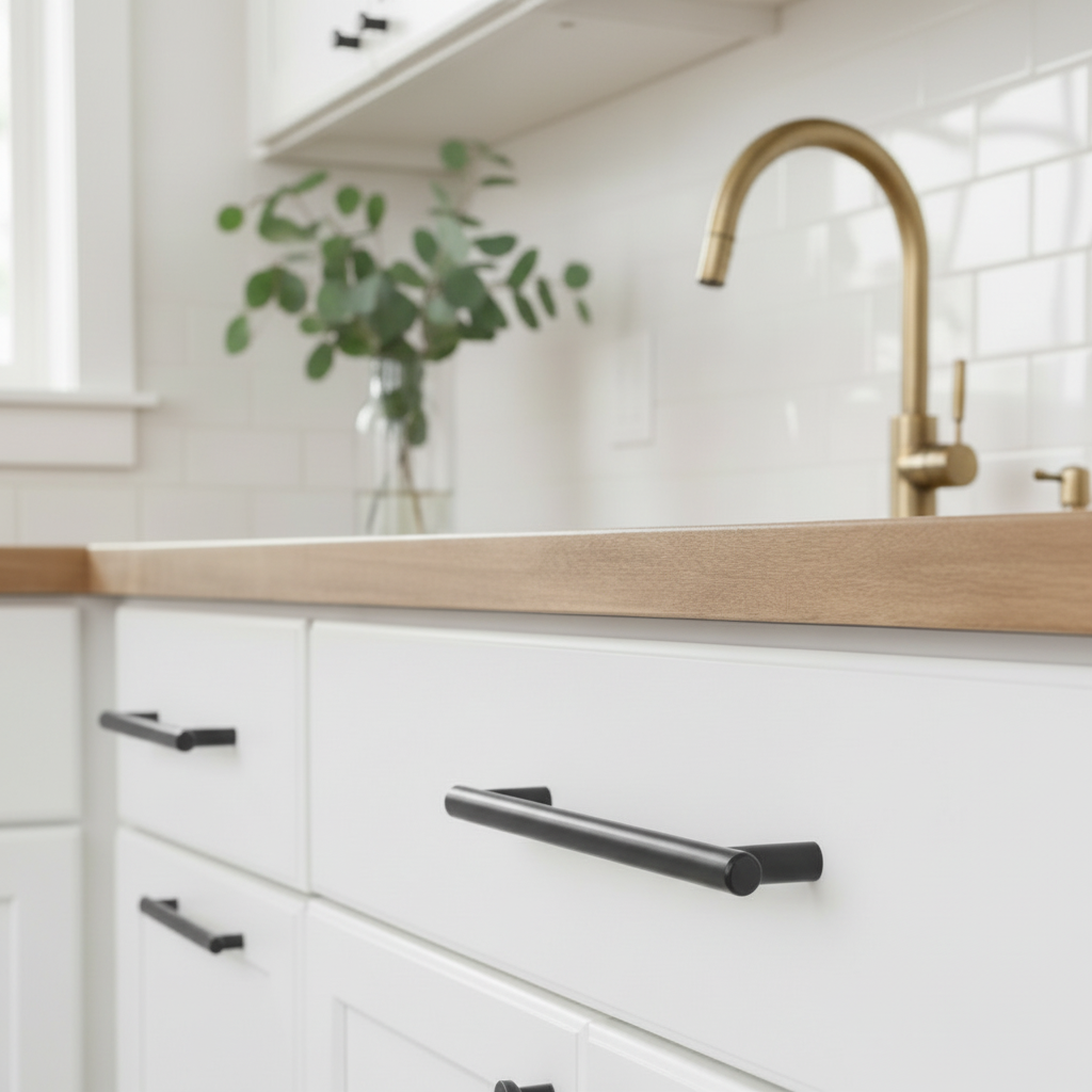 Cosmas 305-160FB Flat Black Euro Style Bar Pull